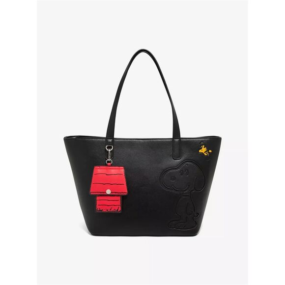 Peanuts Snoopy & Woodstock Tote Bag with Bag Charm - Picture 2 of 5